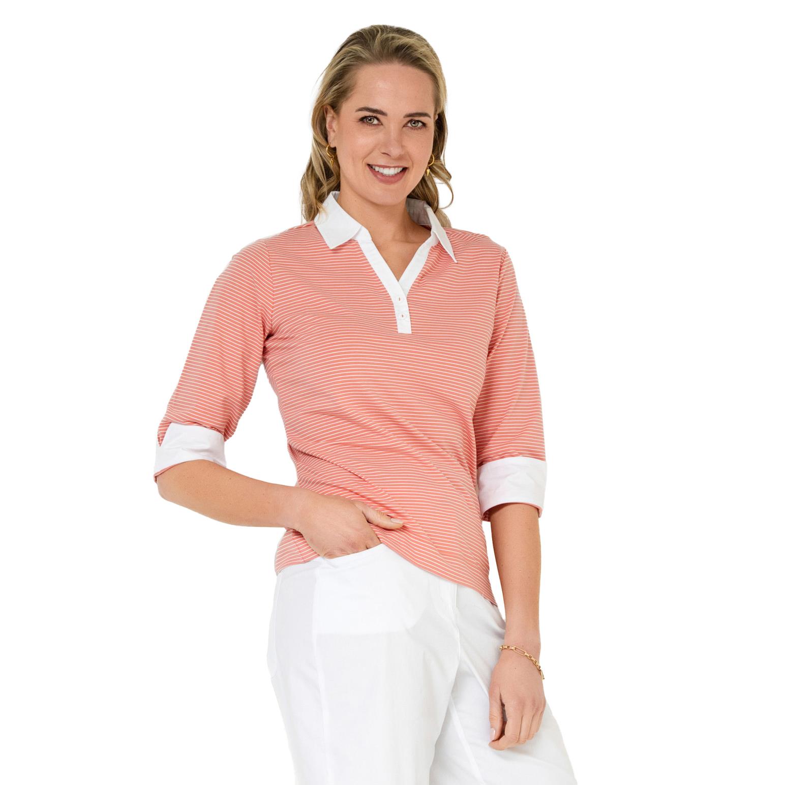 B Essentials Woven Collar Polo